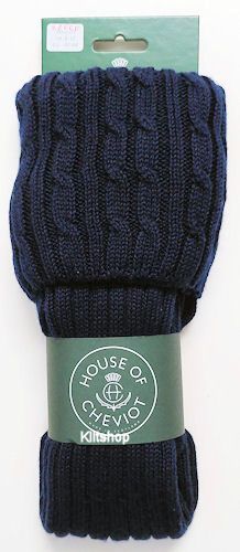 Kousen, Cheviot Navy, extra wijde kuit (tot ca 56 cm) 