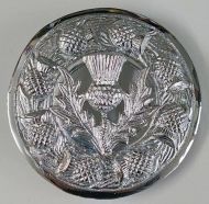 Plaid Broach, Thistle, Zilverkleurig, 8 cm