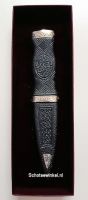 Celtic Sgian Dubh  geslepen glas op top, safety