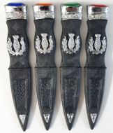 Thistle Sgian Dubh met geslepen glas op top, safety
