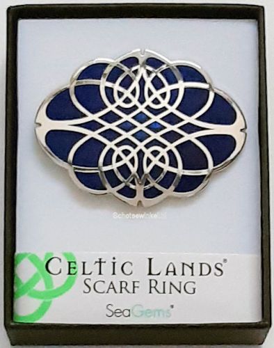Scarf Ring - Fibula, Blue, 6 cm