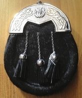 Celtic Design & Distel Full Dress Cow Hide Black Sporran